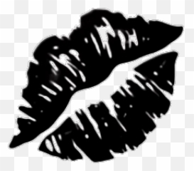 Black Lipstick Emoji - Transparent Kiss Lips Emoji,Black Muscle Emoji