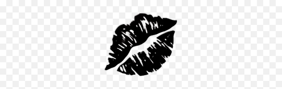 Black Lipstick Emoji - Transparent Kiss Lips Emoji,Black Muscle Emoji