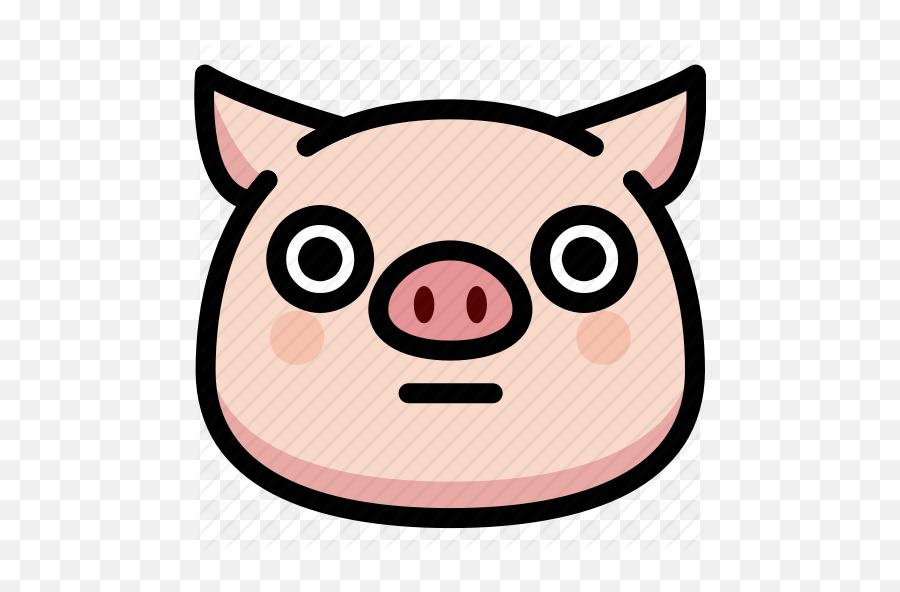 Emoji Emotion Expression Face - Angry Pig Face Cartoon,Pigs Emoticons