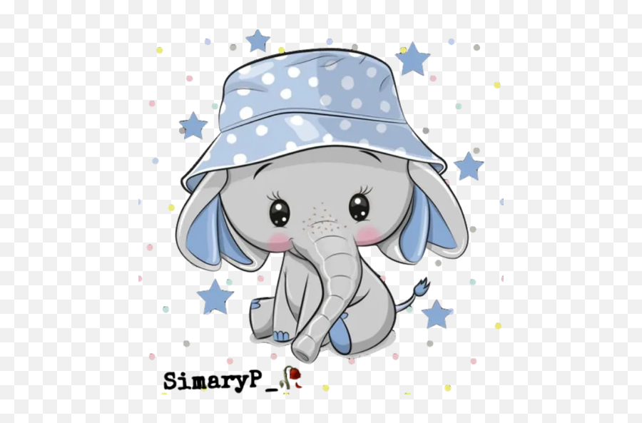 Elefantes Kawaiby Simaryp Stickers For Whatsapp - Cute Cartoon Pink Elephant Emoji,Boobie Emoji