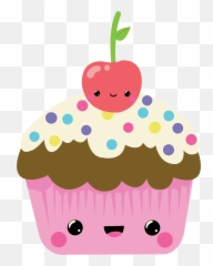 Cupcake Clipart With Faces - Cute Cupcake Cartoon Png Emoji,Emoji Cupcakes