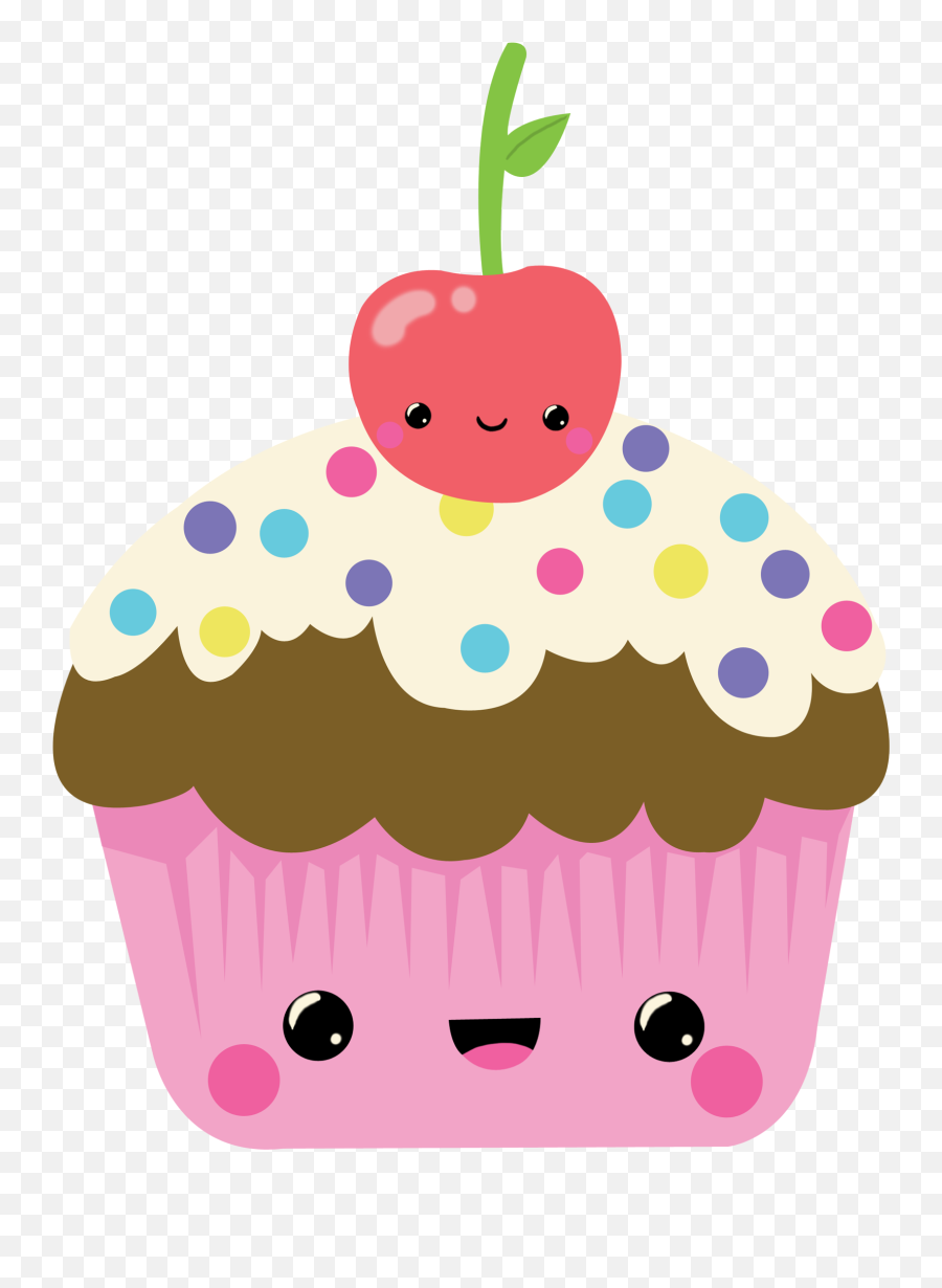Cupcake Clipart With Faces - Cute Cupcake Cartoon Png Emoji,Emoji Cupcakes