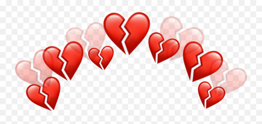 Tumblr Hearts Sticker Emojis Iphonee - Broken Heart Emoji Transparent,Broken Heart Emoji Transparent