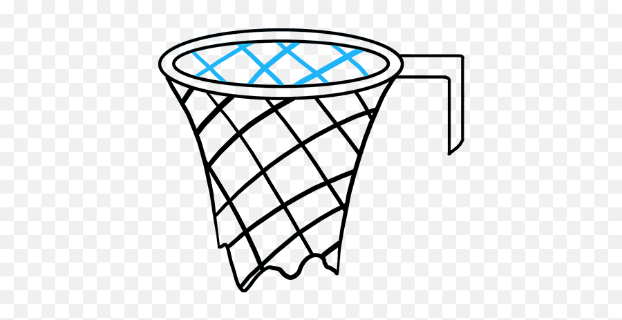 How To Draw A Basketball Hoop - Basketball Net Drawing Easy Emoji,Basketball Hoop Emoji