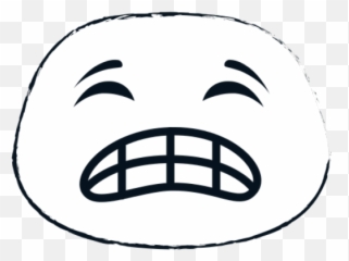 Angry Emoji Clipart Tension Face - Dente Triste Desenho,Emoji Triste