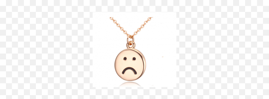 Smiley Sad Face Gold Plated Necklace - Zlaty Privesok Smajlik Emoji,Emoticon Jewelry
