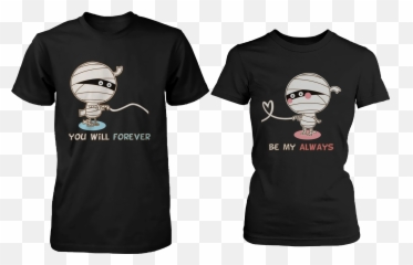 Romantic Couple Shirts For Halloween - Beast And Beauty Emoji