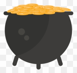 Pot Gold Coin Flat - Clip Art Emoji,Pot Of Gold Emoji