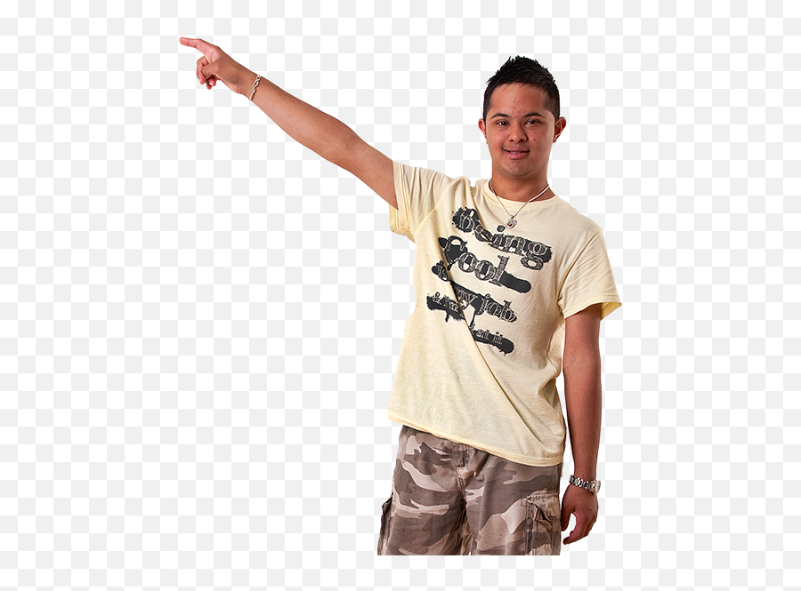 Down Syndrome Png - Down Syndrome Person Pointing High Down Syndrome Person Pointing Emoji,Down Syndrome Emoji