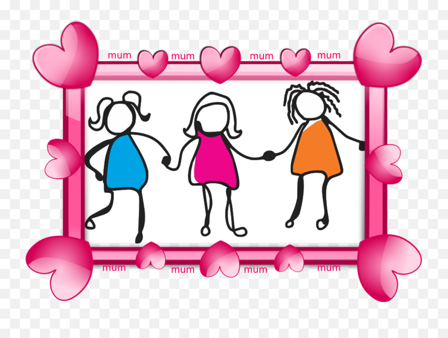 Good Evening Clipart Three Daughter - Transparent Pink Frame Png Emoji,Mommy Emoji
