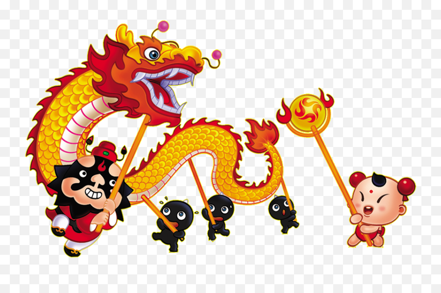 Download Chinese Dance Dragon Lion China Year Clipart Png - Clipart Chinese Dragon Cartoon Emoji,Chinese New Year Emoticons