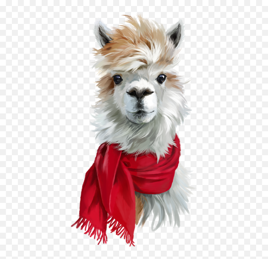 Animal Paintings Llama Painting - Christmas Alpaca Emoji,Llama Emoji