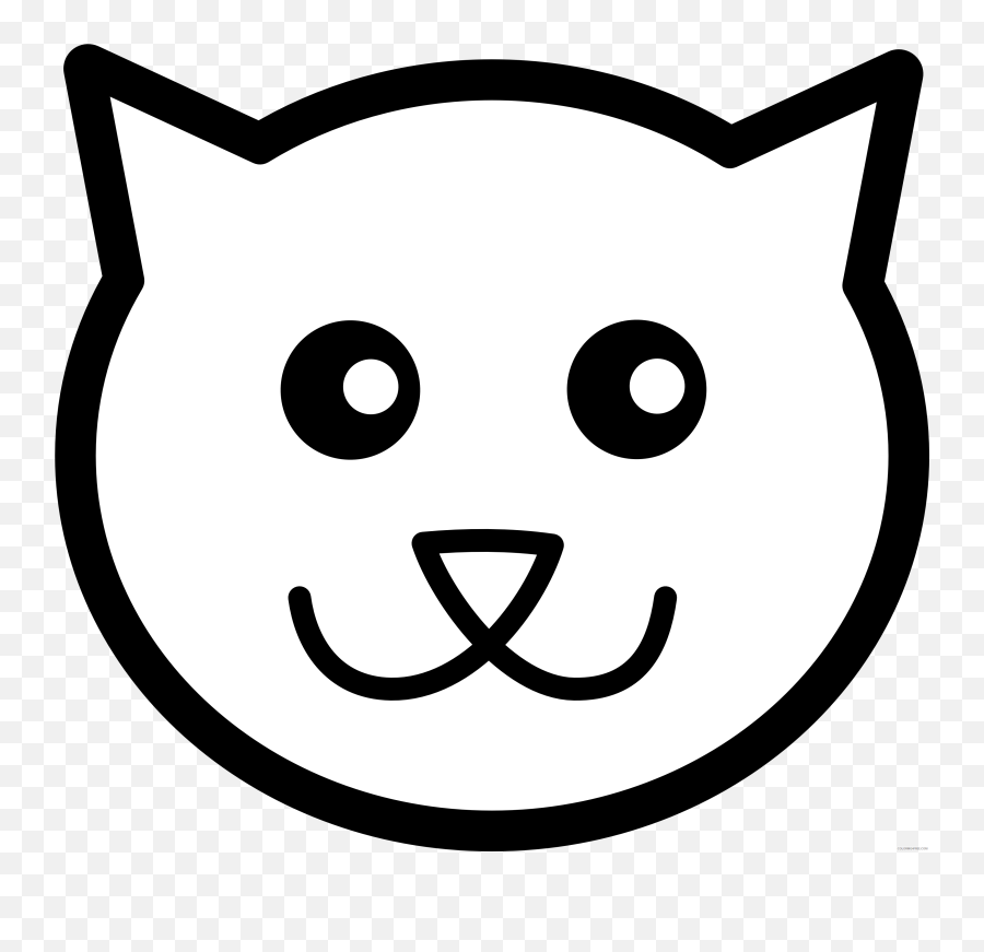 Cat Outline Coloring Pages Cat Line Art - Cartoon Cat Drawing Head Emoji,Caterpillar Emoji
