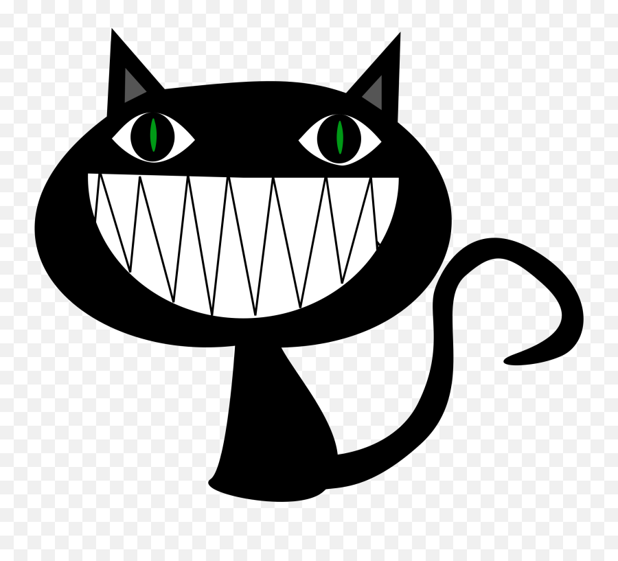 Cat Laughing Grinning Evil Teeth Psycho Animal - Evil Black Cat Cartoon Emoji,Evil Grin Emoji