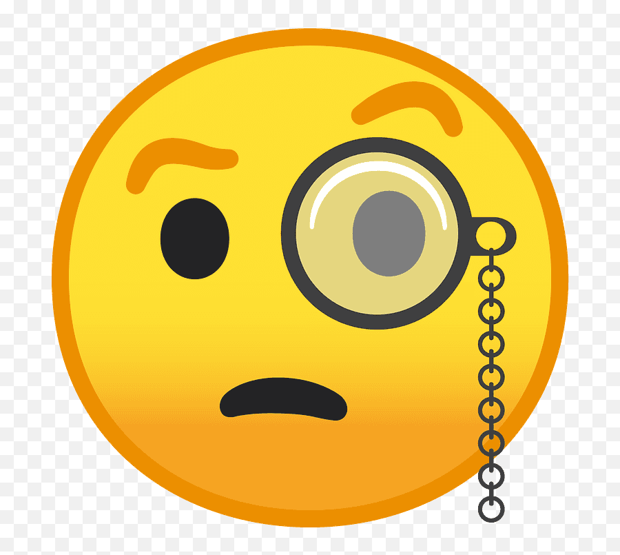 Face With Monocle Emoji Clipart Free Download Transparent - Emoji,Emoji Thinking Face