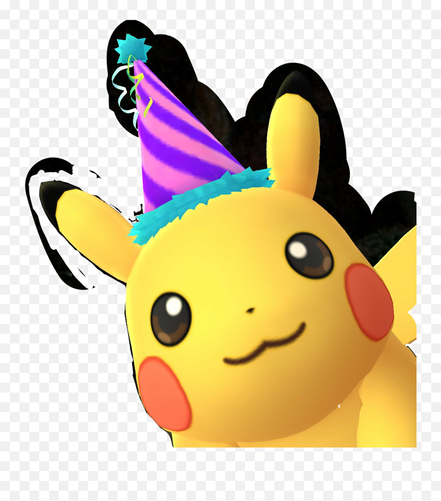 Pikachu Unfinished Free Cropping - Pikachu With A Party Hat Emoji,Lazy Eye Emoji