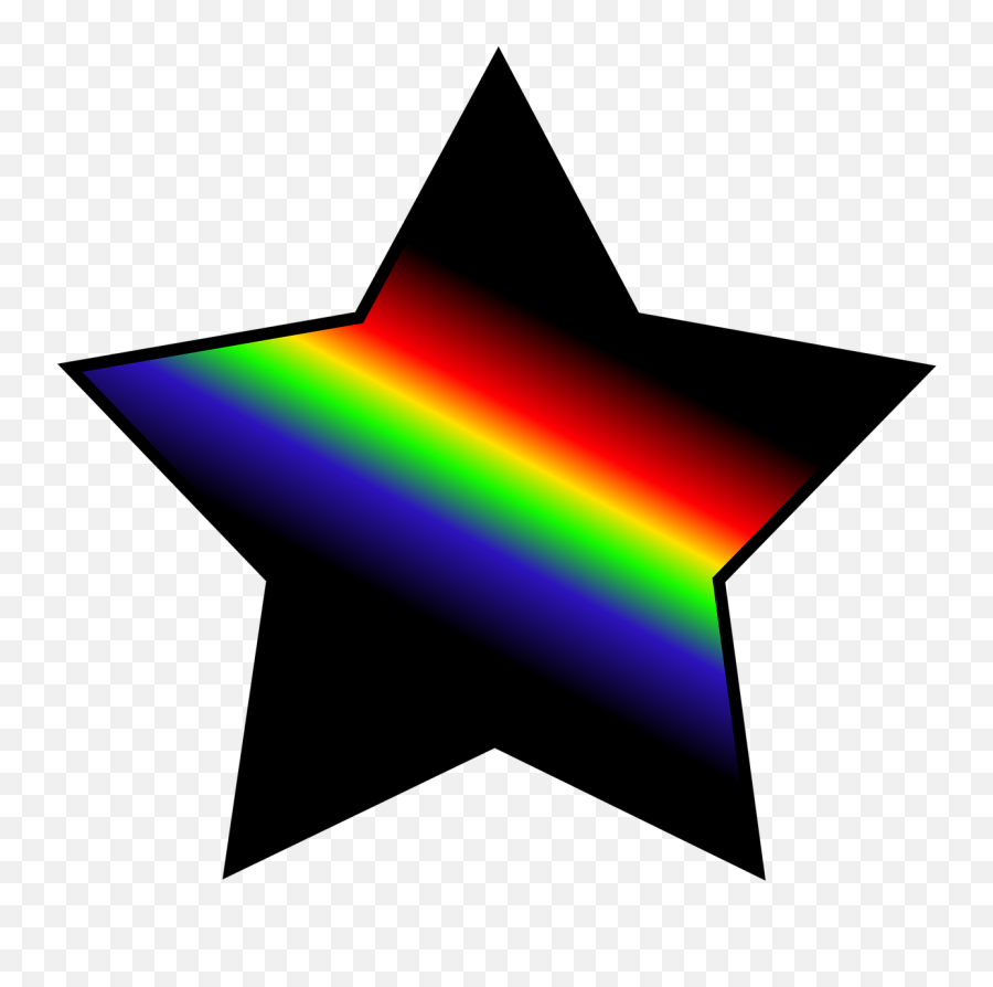 Star Rainbow Color Black Background Colors Rainbow - Rainbow Star Emoji,Gay Pride Flag Emoji