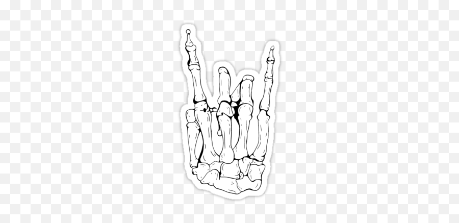 Skeleton Rocker Hand Sticker - Skeleton Rock On Finger Emoji,Rocker Hand Emoji