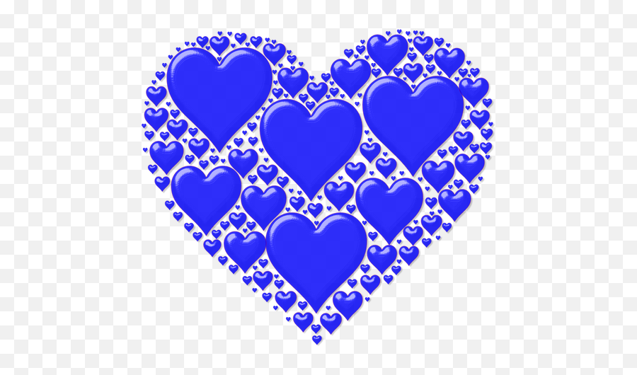 Vector Image Of Blue Heart Made Out Of - Hearts In Heart Magenta Emoji,Small Heart Emoticon