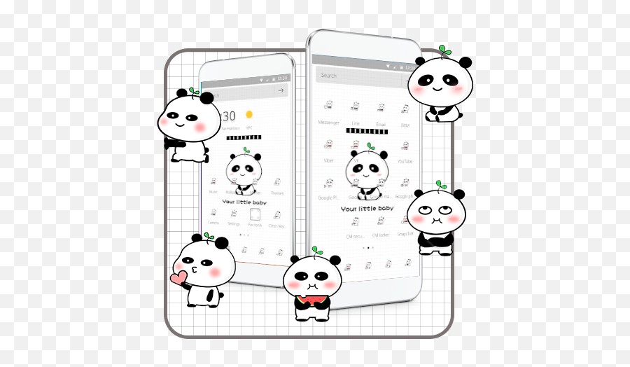 Cute Panda Girl Theme For Android - Cartoon Emoji,Panda Emoji Keyboard
