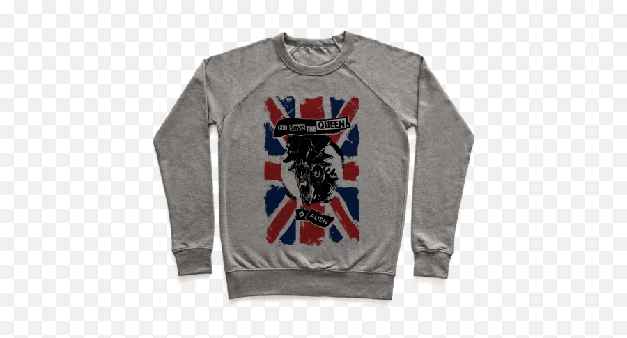 Queen Alien Pullovers - Crew Neck Emoji,British Flag And Queen Emoji