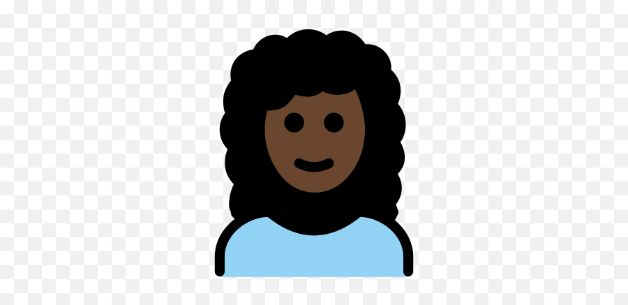 U200d Woman Dark Skin Tone Curly Hair Emoji - Cartoon Woman Dark Curly Hair,Black Woman Emoji