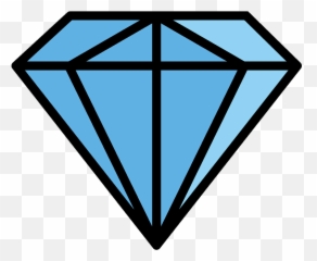 Gem Stone Emoji Clipart - Blue Diamond Icon