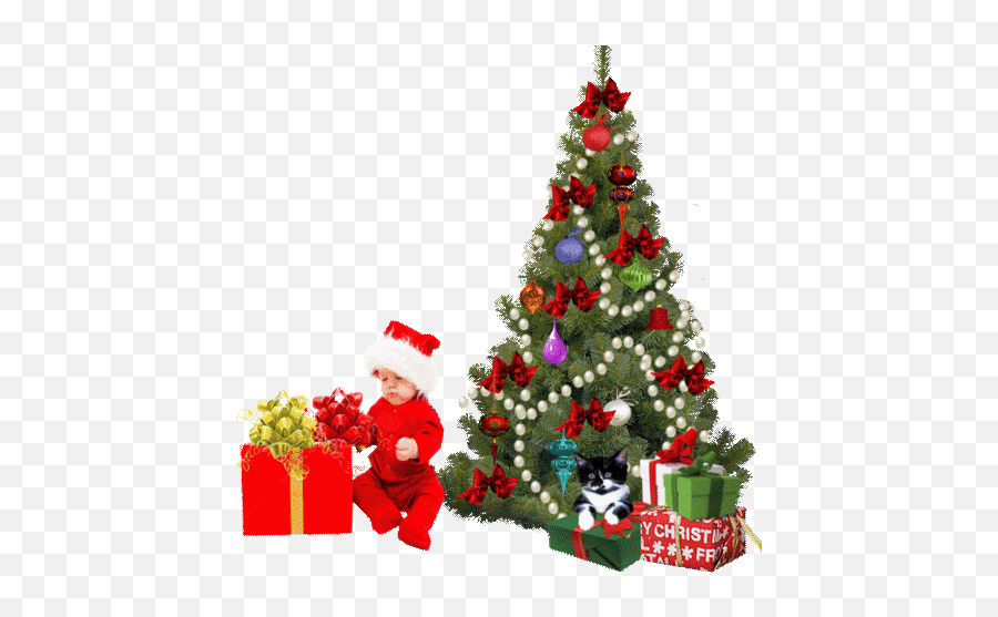 Animated Gif Gif Gif Photo - Santa Claus Emoji,Christmas Tree Emoticons
