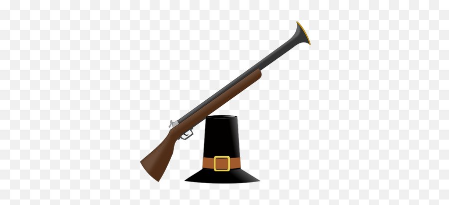Hunters Hat And Gun Vector Image - Cartoon Musket Clip Art Emoji,Airhorn Emoji