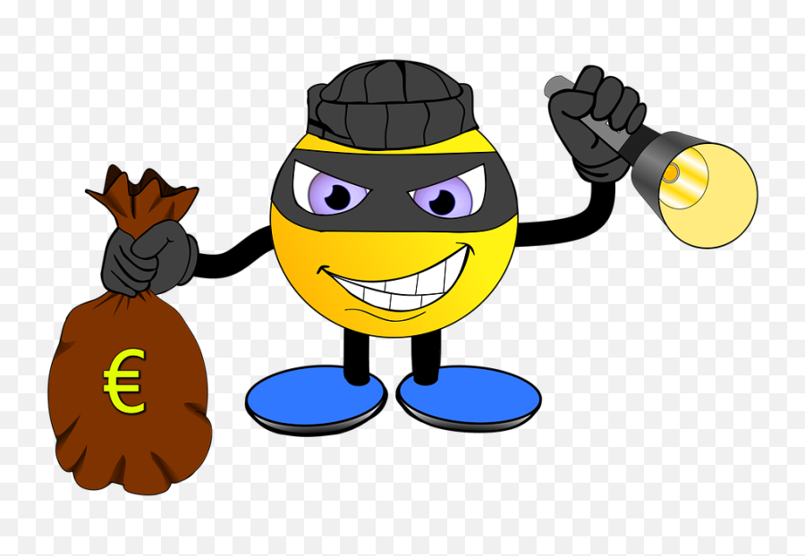 Flashlight Predator Bandit Theft - Crime Cartoon Robber Emoji,Pirate Emoticon