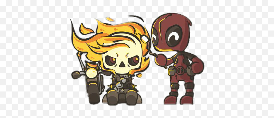 Stock Deadpool Clipart Ghost Rider - Deadpool And Ghost Rider Cute Emoji,Ghost Rider Emoji