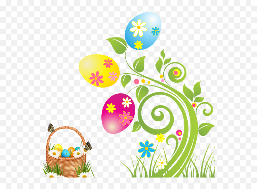 Library Of Easter Egg Border Picture - Transparent Background Png Easter Emoji,Easter Basket Emoji