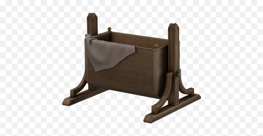 Cradle Bed Cot Wooden - Infant Bed Emoji,Rocking Chair Emoji