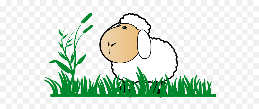 Clipart Grass Sheep With Grass Clip Art With Images - Sheep Eating Grass Clipart Emoji,Grass Emoji