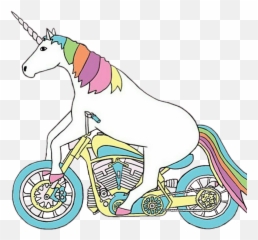 Unicorn Sticker - Riding Png Clipart Full Size A Motorcycle Emoji