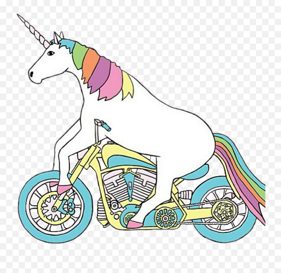 Unicorn Sticker - Unicorn Riding Png Clipart Full Size Unicorn Riding A Motorcycle Emoji,Horse Riding Emoji