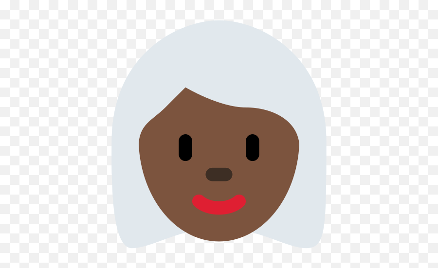 Dark Skin Tone White Hair - Cartoon Emoji,Brown Hair Emoji