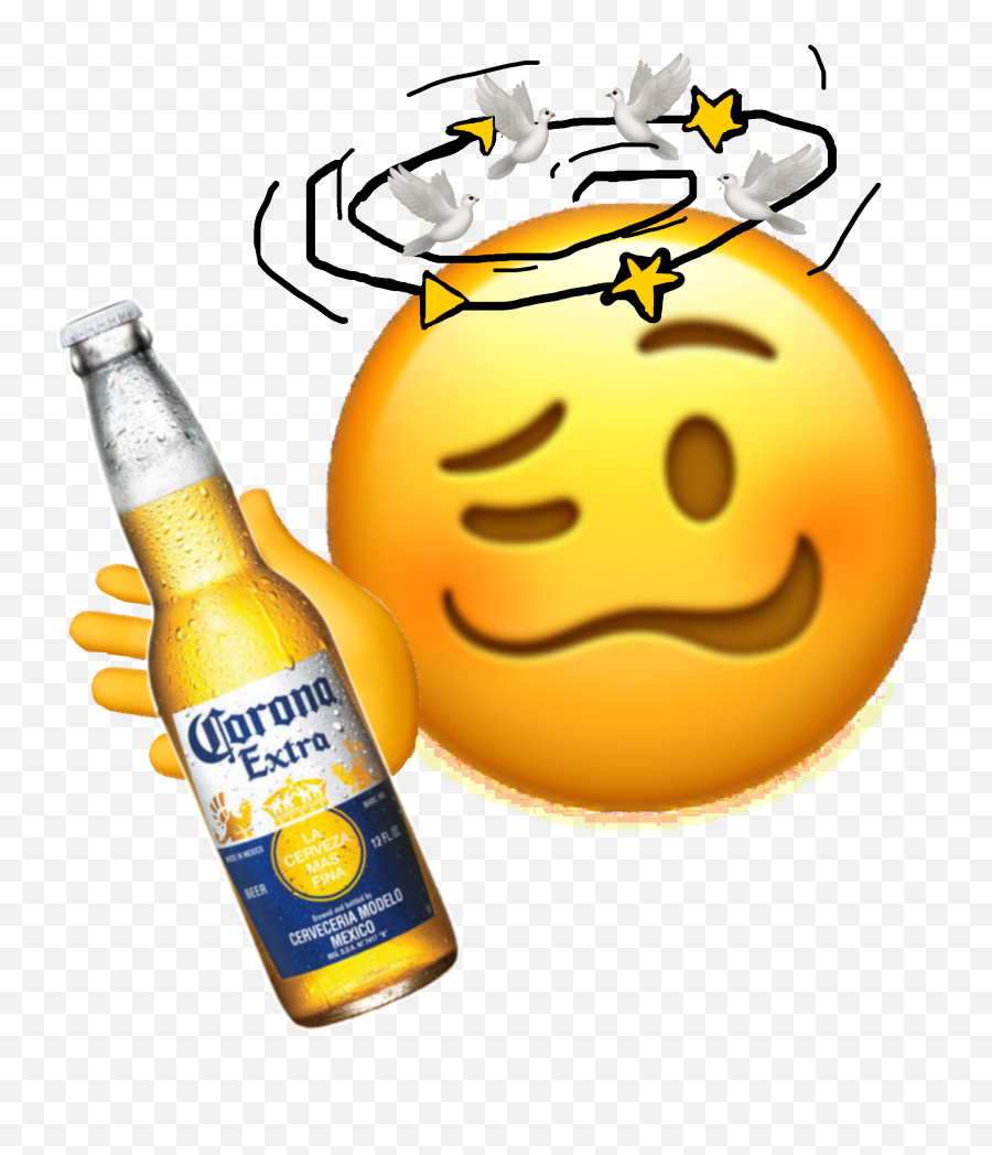 Coronabeer Emoji Lol Sticker By Caesin7kxrzxusj2w0sn - Smiley,Beer Drinking Emoticon