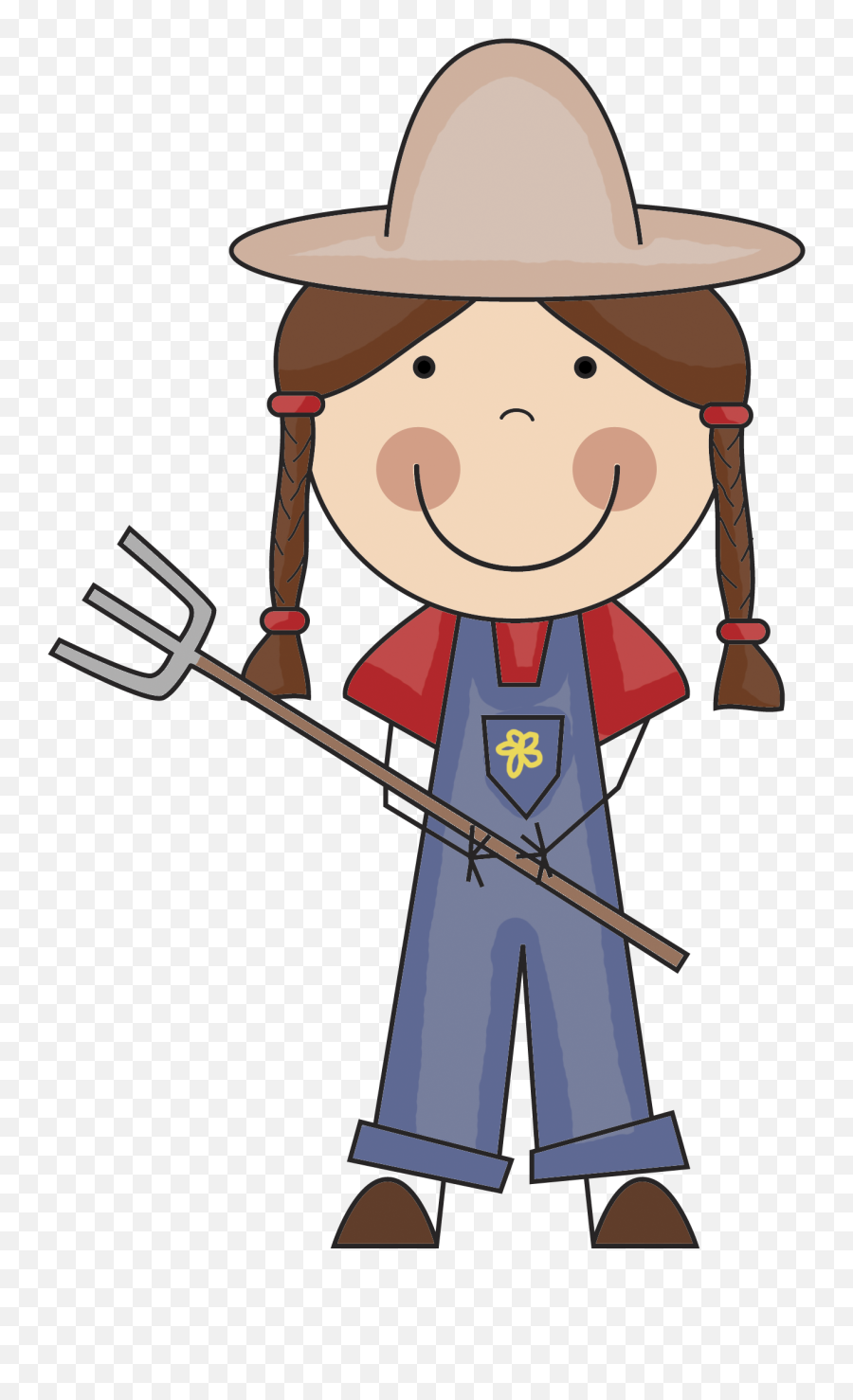 Fork Clipart Farmer Fork Farmer - Farmer Girls Clip Art Emoji,Farmer Emoji