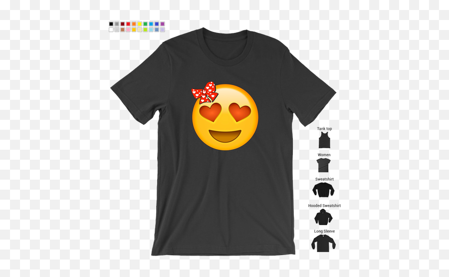Emoji Shirt Heart Eyes Heart Bow Valentines Day Shirt Kids,Bow Emoticon
