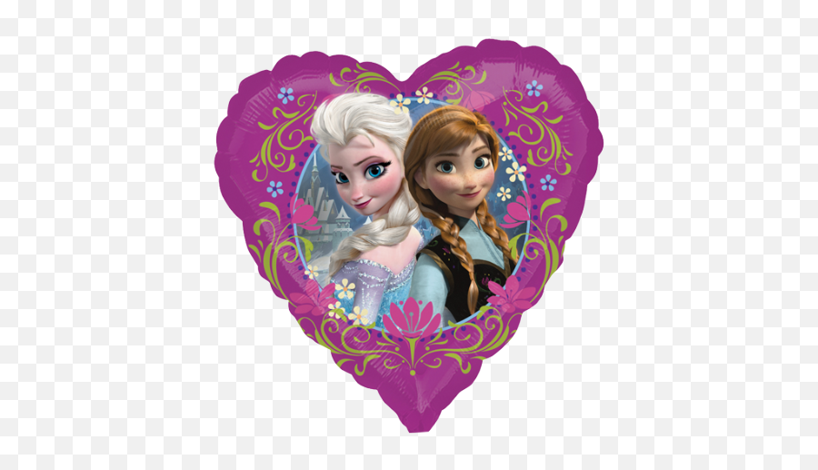 Kids And Teen Foil Balloons - Elsa And Anna Frozen Heart Emoji,Heart Emoji Balloon