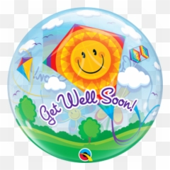 Get Well Soon Sunny Day 22 Bubble Balloon - Qualatex Bubbles Emoji