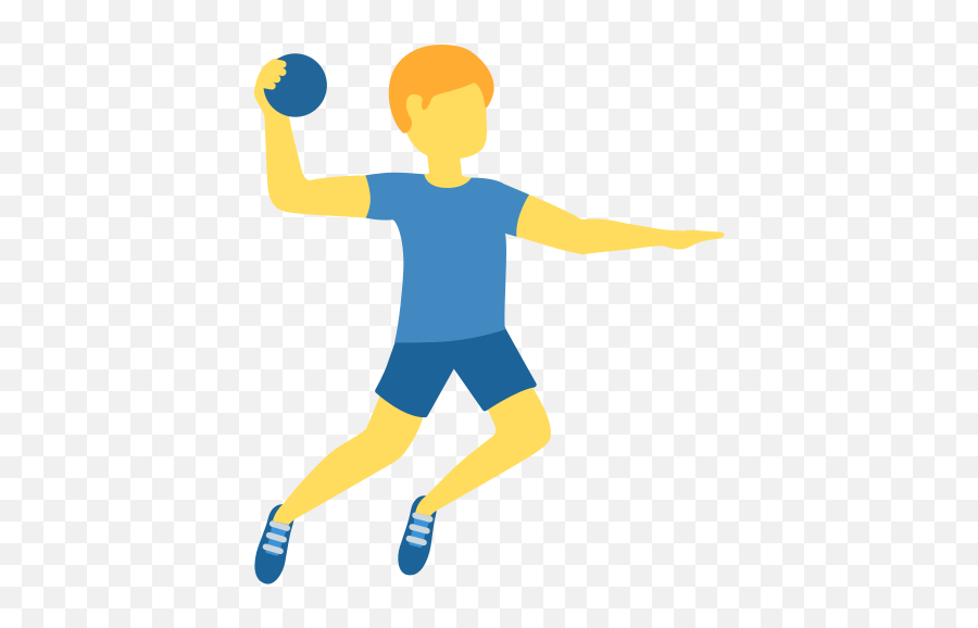 Man Playing Handball Emoji - Dibujo Historia Del Balonmano,Arms Up Emoji
