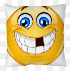 Missing Teeth Floor Pillow Pixers - Smiley Clip Art Emoji