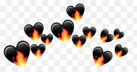 Heartcrown Fire Lit Bad Black Emoji Cute Freetoedit - Illustration