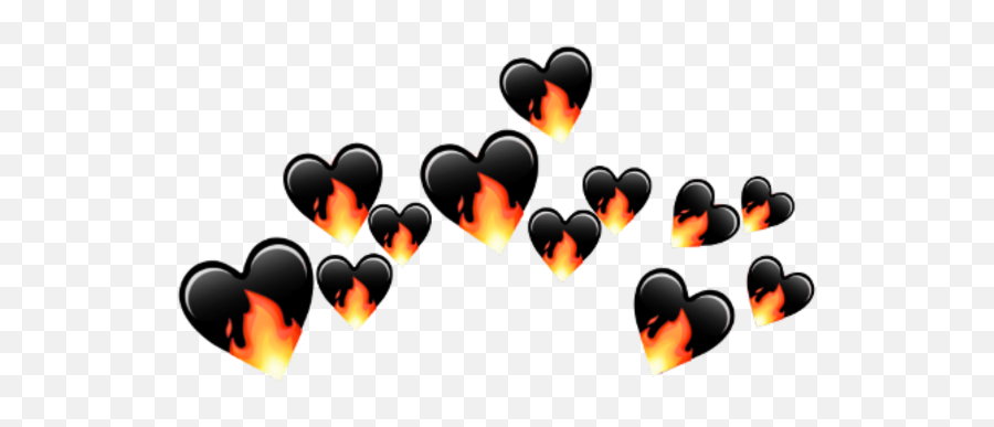 Heartcrown Fire Lit Bad Black Emoji Cute Freetoedit - Illustration,Lit Emoji