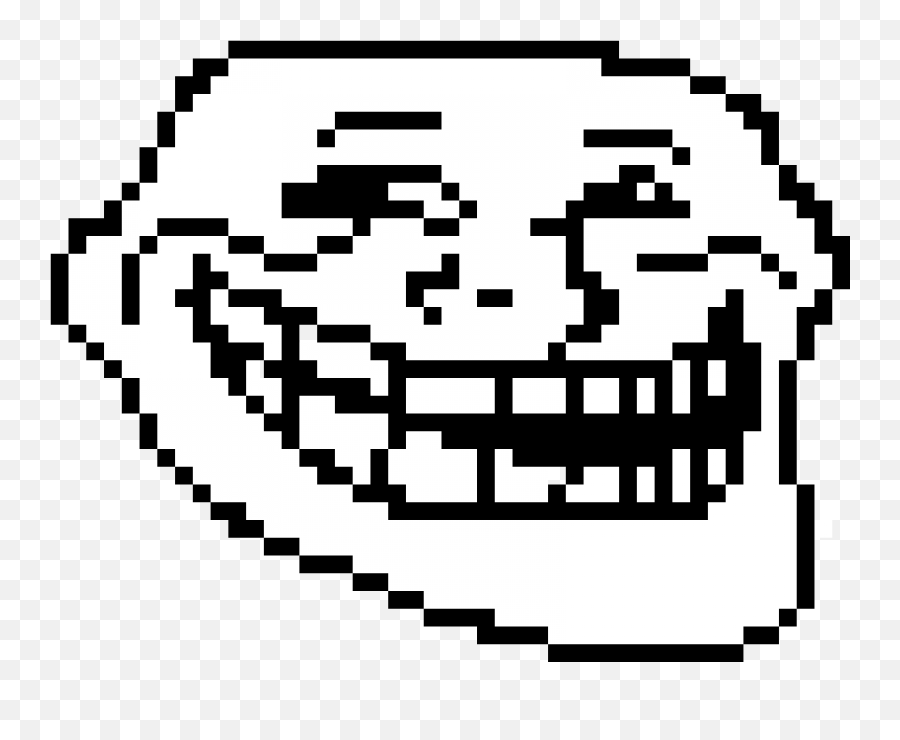 Pixilart - Troll Face Pixel Art Emoji,Trollface Emoticon