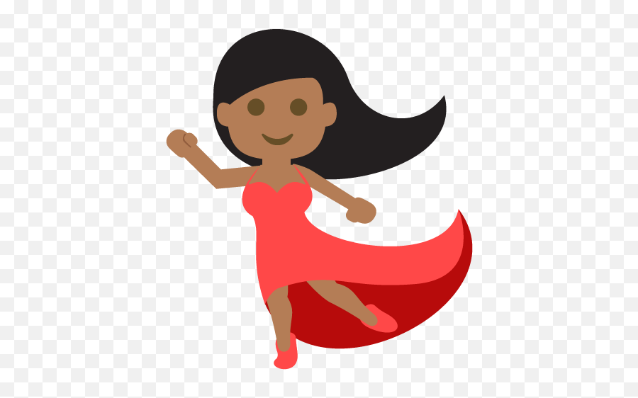 Dancer Medium Dark Skin Tone Emoji - Dancing Woman Dancing Emoji,Dancer Emoticon