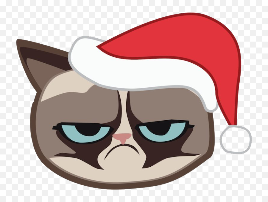 Cat Face Clipart Png - Grumpy Cat Christmas Cartoon Emoji,Grumpy Cat Emoji Android
