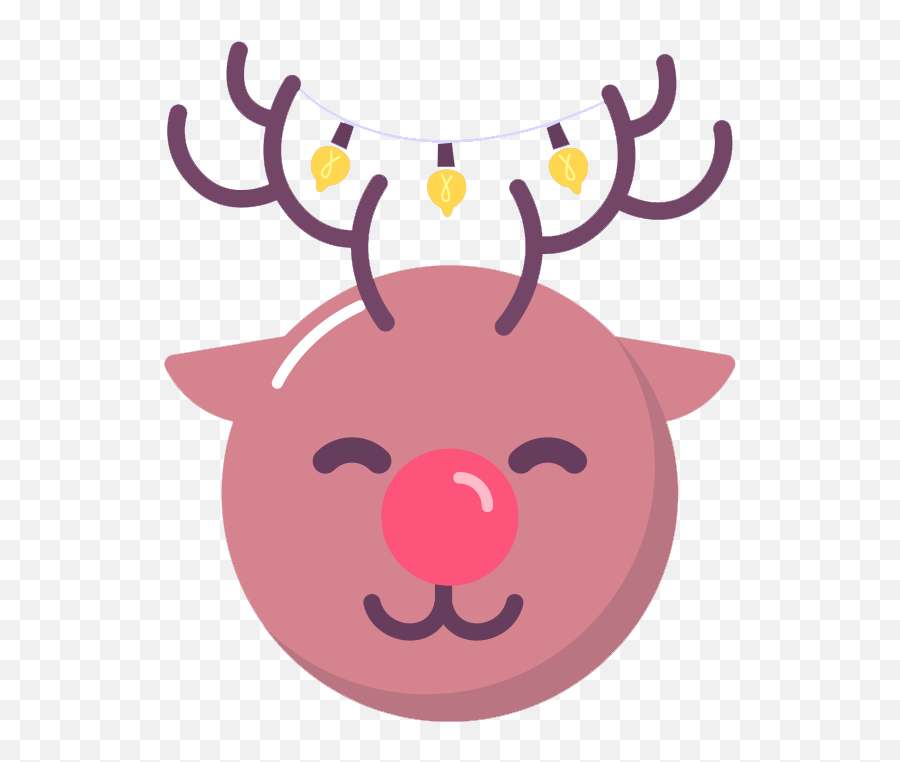 Cute Christmas Holiday Emoji Png File - Cartoon,Deer Emoji